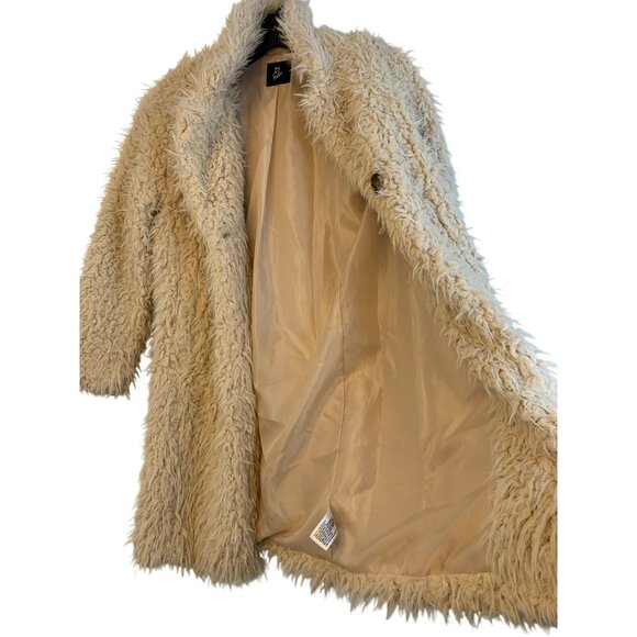 Art Class Youth Girls Tween Faux Fur Teddy Coat XL Beige RR10486 EUC Cozy Shaggy - Picture 3 of 10